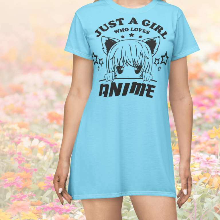 dress tee anime flower mockup